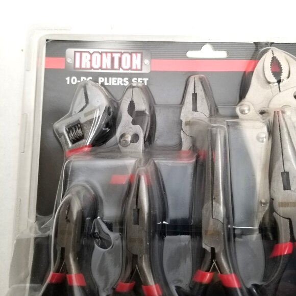 Ironton 10 Piece Pliers Set with Storage Rack Carbon Steel Professional Tools - Picture 3 of 9